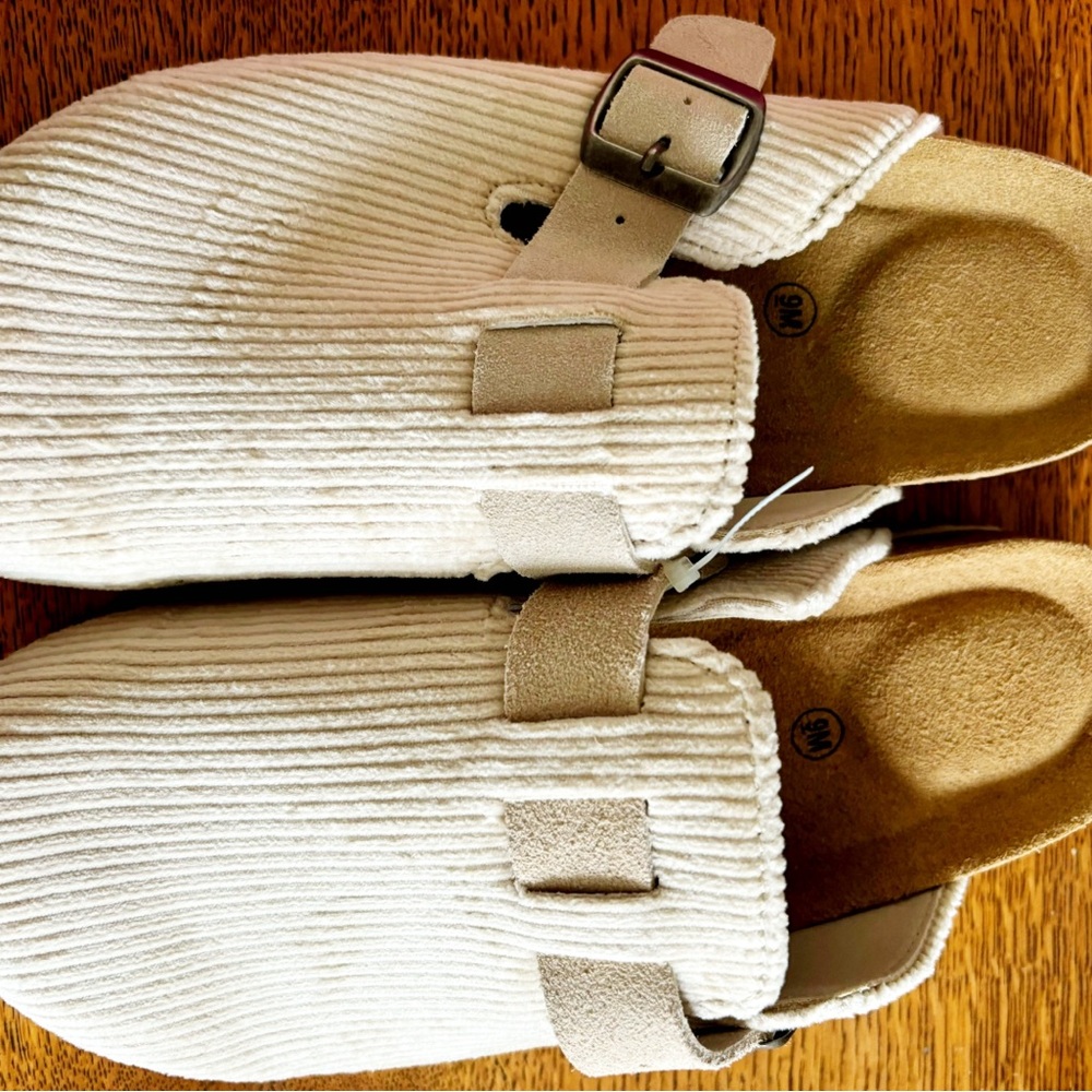White Textured Mules